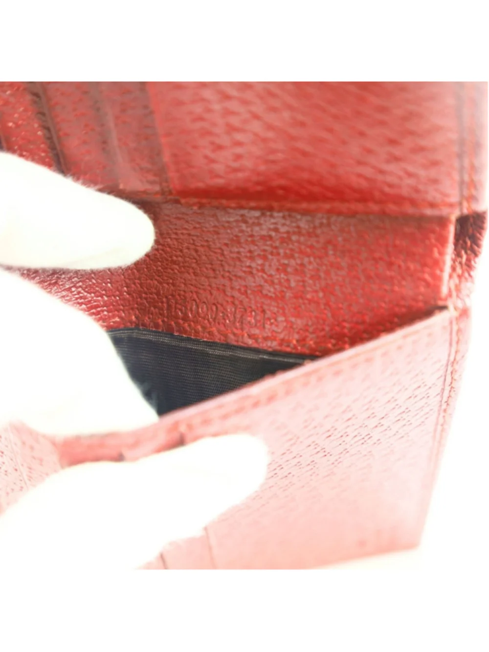 Gucci GG mono Flap Canvas/Leather Red Women Wallet Vintage - Picture 9 of 16